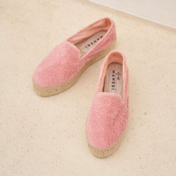Manebi Italy Sydney Terry Double Sole Platform Espadrilles Pastel Rose 40 - Picture 3 of 15